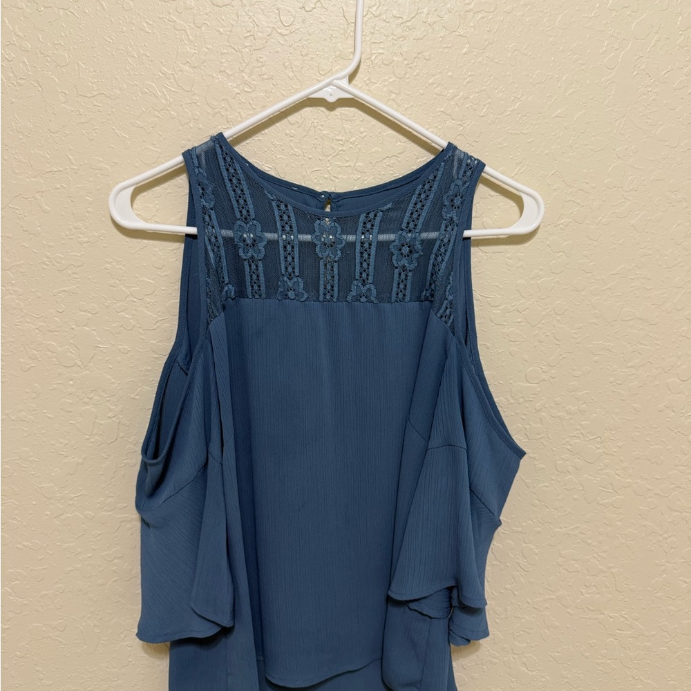 Source Unknown Teal Sleeveless Blouse